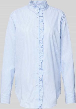 0039 Italy 0039 Italy Regular Fit Bluse mit R&uuml;schen Modell MIRA FANCY in Bleu, Gr&ouml;&szlig;e M