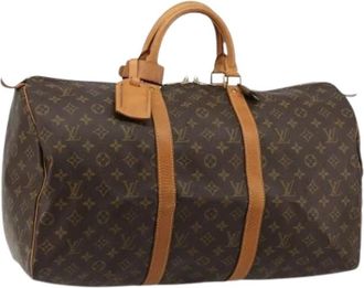 Louis Vuitton Pre-owned Boston Bag - Dames - Vintage Weekendtas - Bruin - ONE Size - Leer - Vintage