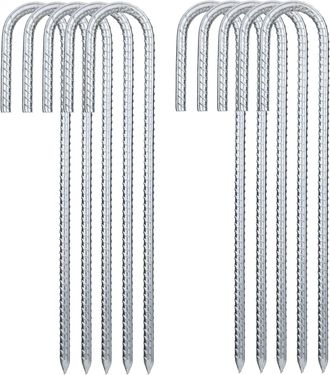 OEM 10 Pezzi Picchetti Di Ancoraggio A Terra, Ganci A J Da 30 Cm, Picchetti Di Ancoraggio Per Tenda Per Carichi Pesanti Pali Di Fissaggio In Acciaio Galva