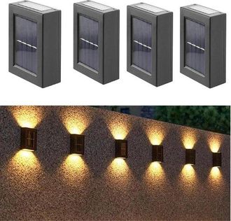 No Brand Empaquetado - L&aacute;mpara Solar De Jard&iacute;n - Iluminaci&oacute;n Solar Para Jard&iacute;n - Aplique Solar De Pared Para Exteriores - Iluminaci&oacute;n Superior E Inferior - Luz