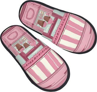 Generic Cotton Slippers Ice Cream Store Pink Lightweight Sliders Portable Slippers For Hotel Trip Indoor L