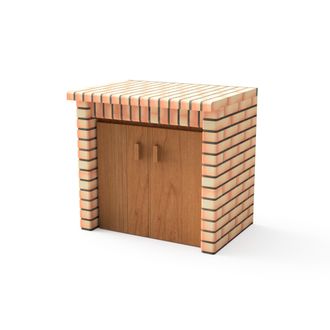 Movelar M&oacute;dulo Puertas Luxor Para Barbacoa De Obra Prefabricada (gris, Naranja - 94 X 70 X 70 Cm) - Uso En Exteriores - Movelar