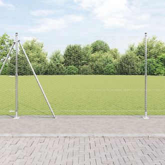 Berkfield Home Hexagon Fence 1.4x25 m Galvanised Steel in Silver