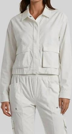 Peace of Cloth Rae 2 Pocket Bomber Jacket In Salt