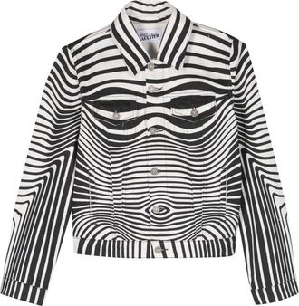 Jean Paul Gaultier Morphing Digital-print denim jacket - women - Cotton - 38 - White