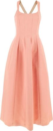 Philosophy di Lorenzo Serafini Roze Lange Jurk met Bustierbandjes - Dames - Casual kleedjes - Roze - M - Kleedjes