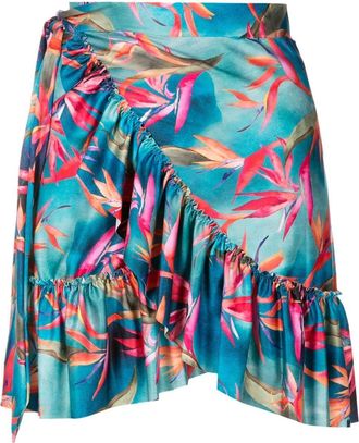 Lygia & Nanny Laurita fluted mini skirt - women - Polyester/Spandex/Elastane - 42 - Blue