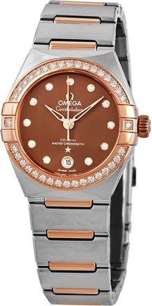 Omega Constellation Automatic Diamond Brown Dial Ladies Watch 131.25.29.20.63.001