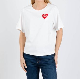 Oui Heart Tee In Cloud Dancer