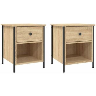 vidaXL Vidaxl - Mesitas Noche 2 Uds Madera Ingenier&iacute;a Roble Sonoma 40x42x50 Cm