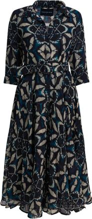 Samantha Sung leaf print dress - Blue