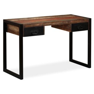 Berkfield Home Desk with 2 Drawers Solid Reclaimed Wood 120x50x76 cm | Size: 120 x 50 x 76 cm