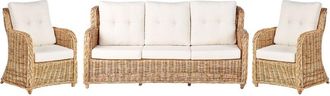 Beliani Garden Sofa Set 5 Seater ALESSANO Rattan Natural