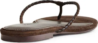 Madewell Iggy Braided Thong Sandal in Dark Carob at Nordstrom, Size 8.5