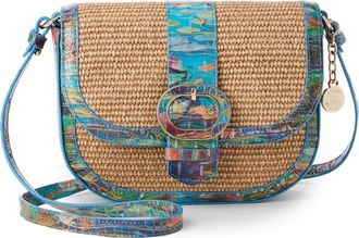 Brahmin Portia Croc Embossed Leather Crossbody Bag in Waterlily at Nordstrom