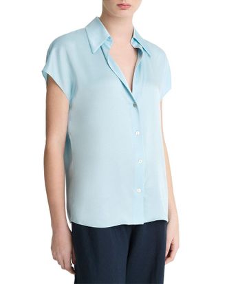 Vince Silk Ruched Blouse