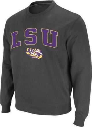 Colosseum Mens Colosseum Charcoal LSU Tigers Arch & Logo Crew Neck Sweatshirt at Nordstrom, Size Large