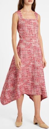 Santorelli Enza Midi Sleeveless Handkerchief Dress In Modern Tweed in Chili Pepper at Nordstrom, Size 4