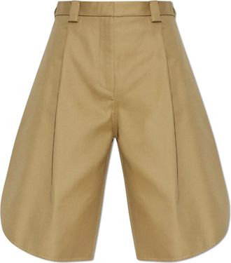 Balenciaga Korte Broeken, Dames, Beige, S, Katoen, Tulip-vormige Katoenen Bermuda Shorts