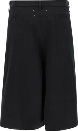 Maison Margiela Womens Black Cotton Bermuda Shorts