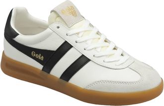 Gola Womens Cyclone Leather Sneaker In White/black/gum