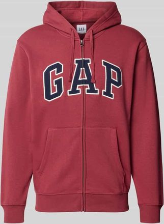 GAP Sweatjacke mit Logo und K&auml;nguru-Tasche in Dunkelrot, Gr&ouml;&szlig;e XXL