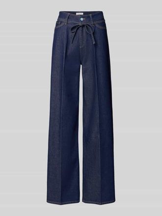 Christian Berg Wide Leg Jeans mit Bindeg&uuml;rtel in Marine, Gr&ouml;&szlig;e 34/28