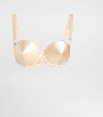 Dolce & Gabbana Satin Balconette Bra With Conical Cups - Woman Underwear Blush 1b