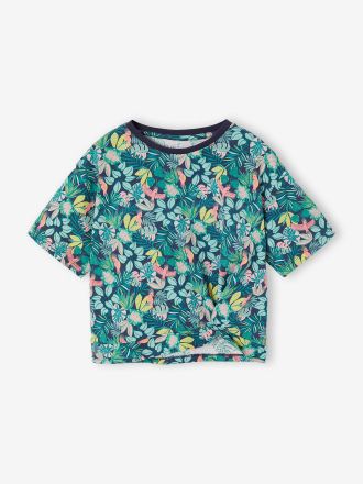 Vertbaudet T-Shirt mit Knoten M&auml;dchen, mit Recycling-Baumwolle marine
