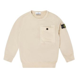 Stone Island Cotton Fleece Pocket Sweatshirt - male - Stone Island - Kids Sweatshirts - Beige - 8 Y - Kids