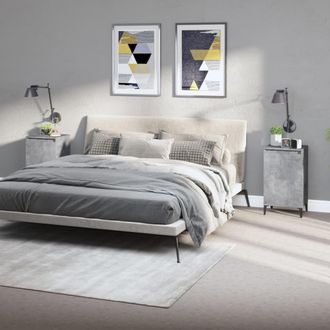 vidaXL Mesitas De Noche 2 Uds Madera Gris Hormig&oacute;n 40x35x70 Cm Vidaxl