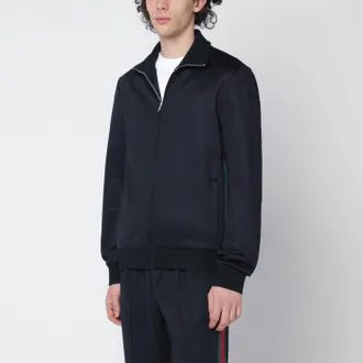 Gucci Dark blue technical jersey sweatshirt