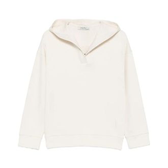 Max Mara Smmbuona Hooded Sweatshirt - Dames - Hoodies - Wit - M - Katoen - Hoodies & sweatvesten