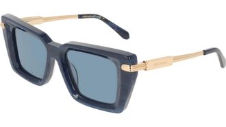 Ferragamo Blue Rectangular Ladies Sunglasses SF2089S 413 52