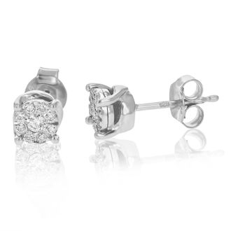 Vir Jewels 1/4 cttw Lab Grown Diamond Composite Earrings in Sterling Silver With Push Backs For Women