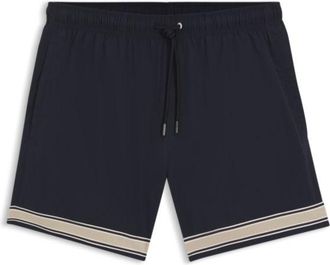 BOSS Drawstring swim shorts in stretch fabric with tape trim