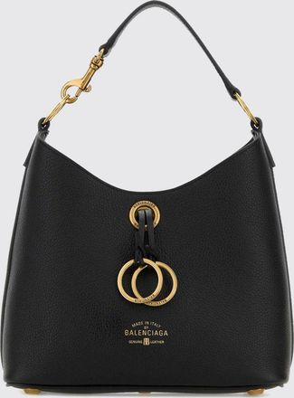 Balenciaga Mini borsa a mano Carrie in pelle a grana con chiusura a gancio