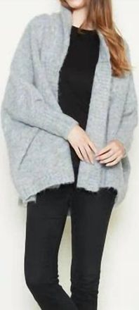 Look by M Cotton Candy Teddy Cape Cardigan In Dusty