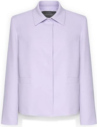 Elena Miro Cr&ecirc;pe Stof Jas - Dames - Zomerjassen - Paars - 4XL - Leer - Jassen
