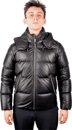 Mackage Noir Leren Gewatteerde Jas - Heren - Gewatteerde jassen - Zwart - L - Leer - Jassen