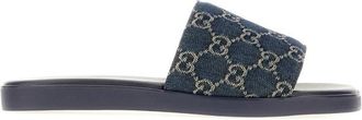 Gucci Slide Sandal - Heren - Sandalen - Blauw - 44 EU - Denim - Schoenen