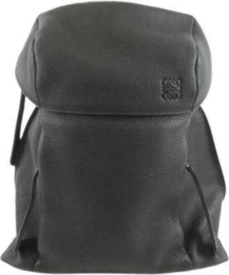 Loewe Pre-owned Calfskin Backpack - Heren - Vintage Rugzakken - Zwart - ONE Size - Leer - Vintage