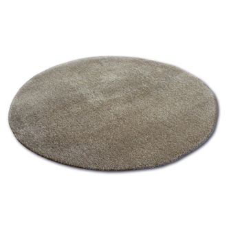 RugsX RugsX Micro Shaggy Rug in Brown | Size: 100 cm diameter