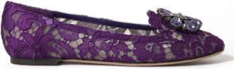 Dolce & Gabbana Lace Ballerina Flats met Bloemmotieven