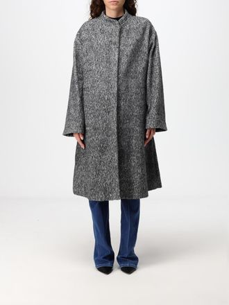 Emporio Armani Mantella lunga in misto lana con collo alto e martingala