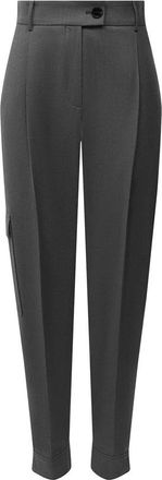 HUGO BOSS Broeken, Dames, Grijs, M, Wol, Grijze Wollen Broek