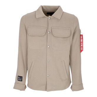 Alpha Industries Vintage Sand Gewatteerd Heren Overshirt - Heren - Zomerjassen - Beige - XL - Katoen - Jassen