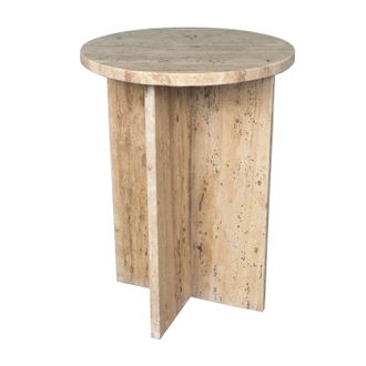 Jonathan Y Designs Javier 14 Contemporary Natural Marble Handmade X-Shaped End Table, Black/Gray