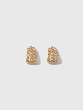 Maje Rhinestone Earrings - Gift Idea - Gold - Maje