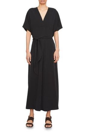 Vince Belted V-Neck Dress in Black at Nordstrom Rack, Size X-Small